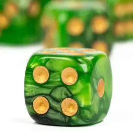 kosc-1szt-d6-k6-zielona-zloty-nadruk-dice-classic-rpg-dandd-mtg-gry-planszowe