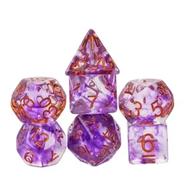 zestaw-7-kosci-przezroczyste-fioletowe-miedziany-nadruk-d20-k20-rpg-dandd-mtg