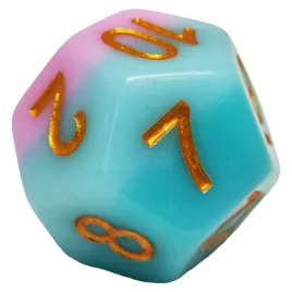 kosc-d12-do-gry-blekitna-rozowa-zloty-dandd-handmade-baldur-s-gate-mtg