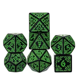 zestaw-7-kosci-zielone-zdobione-czarne-d4-20-k20-rpg-dandd-mtg-baldur-s-gate