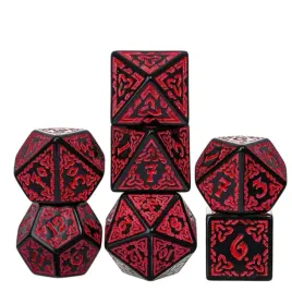 zestaw-7-kosci-czerwone-zdobione-czarne-d4-20-k20-rpg-dandd-mtg-baldur-gate-3