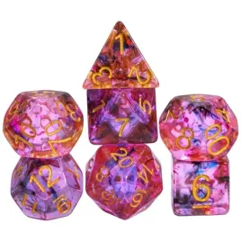 zestaw-7-kosci-rozowe-czarne-fiolet-zloty-nadruk-d4-20-k20-rpg-dandd-mtg-bg3