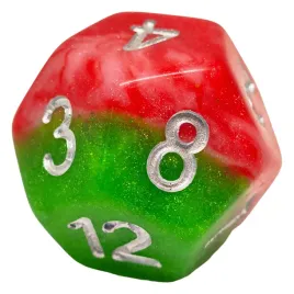 kosc-d12-do-gry-arbuz-czerwona-zielona-bialy-dandd-handmade-baldur-s-gate-mtg
