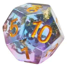 kosc-d12-do-gry-fioletowa-fade-grodki-zlota-dandd-handmade-baldur-s-gate-mtg