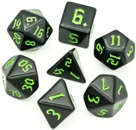 zestaw-7-kosci-czarne-zielony-nadruk-d4-20-k20-rpg-dandd-bg3-mtg-planszowa