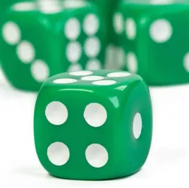 kosc-1szt-d6-k6-zielona-dice-green-classic-rpg-dandd-mtg-gry-planszowe-board