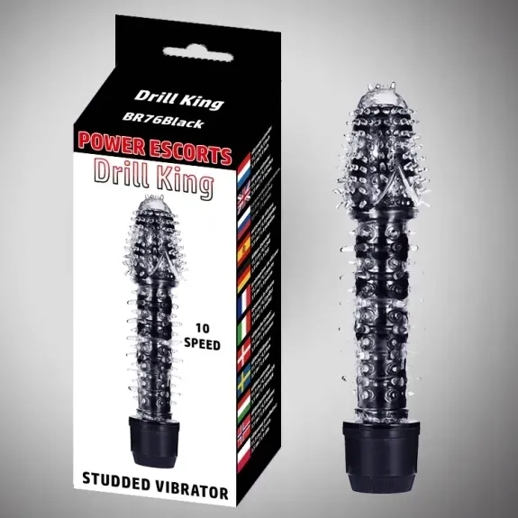 drill-king-black-wibrator-dildo