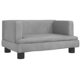 dziecieca-sofa-aksamitna-jasnoszara-60x40x30cm