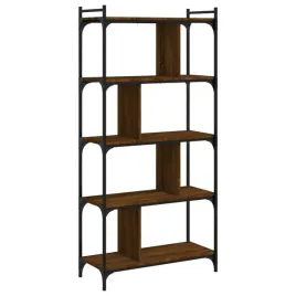 regal-na-ksiazki-drewno-metal-76x32x158-brazowy