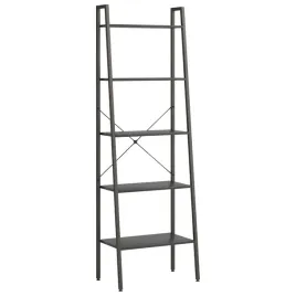 regal-drabinowy-5-poziomowy-czarny-56x35x174-cm
