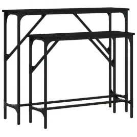 stoliki-konsolowe-eleganckie-czarne-drewno-metal-95x26x80cm-75x26x63c