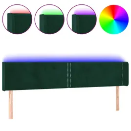 zaglowek-led-aksamit-ciemnozielony-203x16x78-88-cm