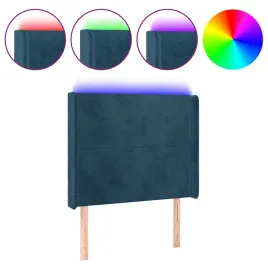 zaglowek-led-aksamit-ciemnoniebieski-93x16x118cm