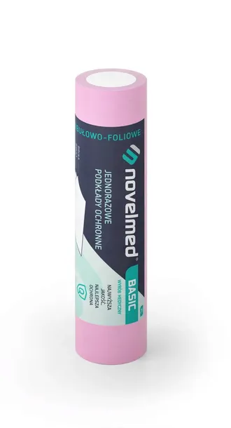 Podkład podfoliowany kosmetyczny Novelmed w rolce 33x48 cm różowy PREMIUM