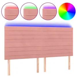 zaglowek-led-aksamitny-rozowy-180x118-cm
