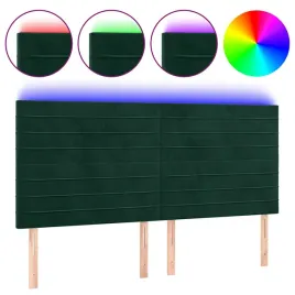 zaglowek-led-aksamitny-ciemnozielony-180x5x118cm