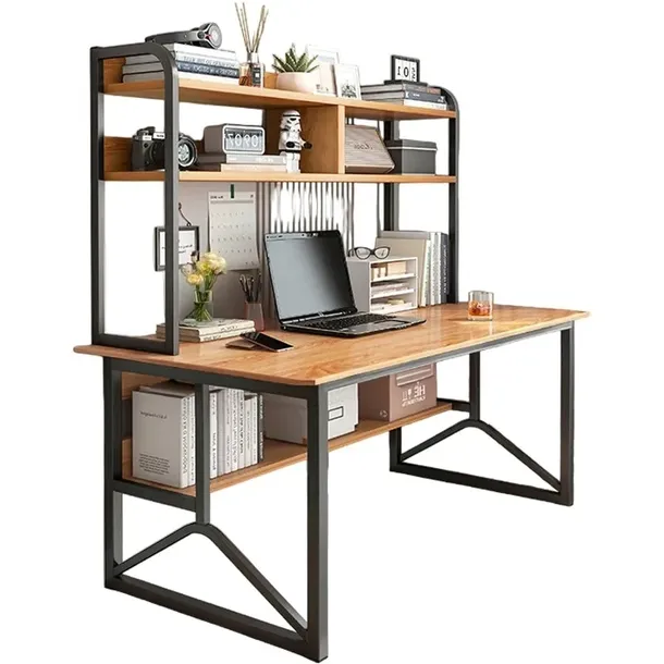 BIURKO KOMPUTEROWE CIEMNY BUK POD LAPTOP LOFT GAMINGOWE NOWOCZESNE 120 CM