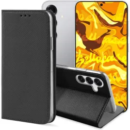 etui-z-klapka-do-samsung-galaxy-s25-czarne-zamykane-magnetyczne-kabura-case