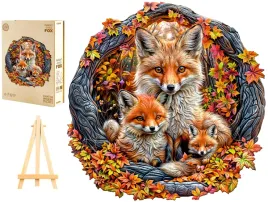 puzzle-drewniane-duze-290-elementow-w-drewnianym-pudelku-rodzina-lisow
