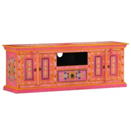 szafka-tv-retro-rozowa-z-drewna-mango-110x30x40-cm