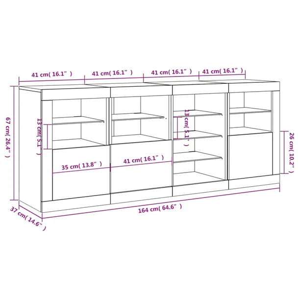 komoda-led-biala-164x37x67cm-marka-vidaxl-stan-nowy