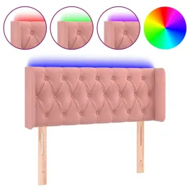 zaglowek-led-aksamitny-rozowy-103x16x78-88-cm
