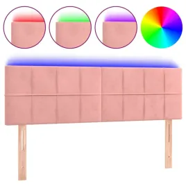 zaglowek-led-aksamitny-rozowy-144x78-88-cm