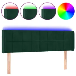 zaglowek-led-aksamit-ciemnozielony-147x16x78-cm