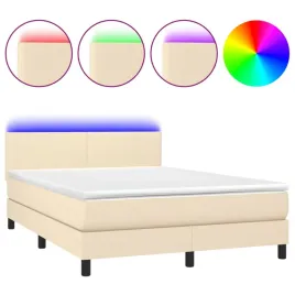 lozko-kontynentalne-z-materacem-i-diodami-led-193x144x78-88-cm-kremow