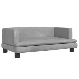 dziecieca-sofa-aksamitna-jasnoszara-80x45x30-cm
