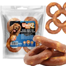 ring-ze-skory-wolowej-z-kaczka-12cm-przysmak-smaczek-dla-psa-uniq-pets-500g