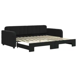lozko-dzienne-2-w-1-sofa-rozkladana-aksamit-czarne-drewno-i-metal