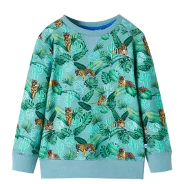 bluza-dziecieca-tygrysy-i-kwiaty-104-jasnozielony