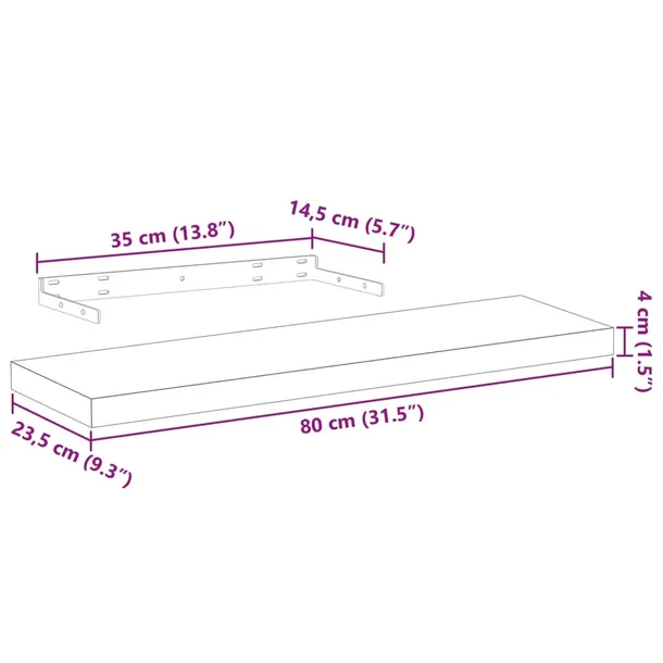 polka-scienna-debowa-80x235cm-brazowa-waga-z-opakowaniem-2-25-kg