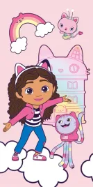 recznik-plazowy-70x140-koci-domek-gabi-rozowy-bawelniany-gabbys-dollhouse