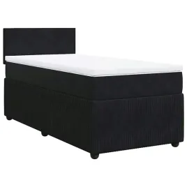 lozko-kontynentalne-200x80-czarne-materac-sprezynowy-topper-bialy