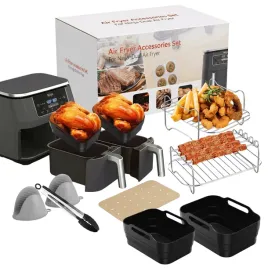 zestaw-akcesoriow-do-air-fryer-ninja-af500eu-dual-zone-10-szt-ruszt-silikon