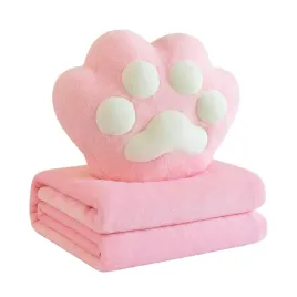 rozowy-pluszowy-zestaw-poduszka-lapka-koc-polarowy-kawaii