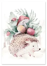 plakat-obrazki-dla-dziecka-do-pokoju-dziecka-jez-lesne-zwierzeta-21x297-cm