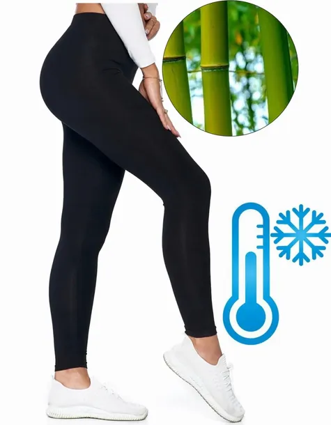 Legginsy bambusowe czarne ocieplane rozm. S/M