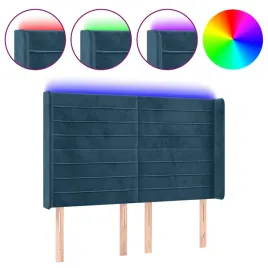 zaglowek-led-aksamit-ciemnoniebieski-147x16x118-cm