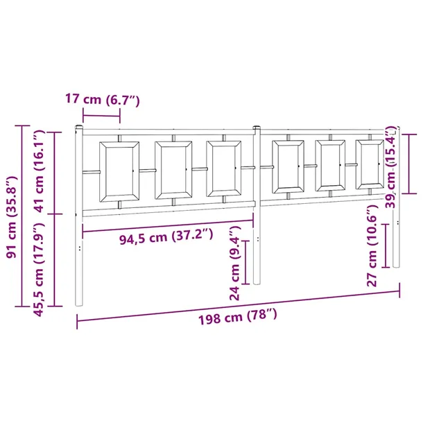 stalowe-wezglowie-91-cm-biale-ksztalt-wzoru-prostokaty