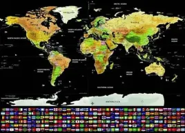 mapa-swiata-z-flagami-zlota-mapa-zdrapka