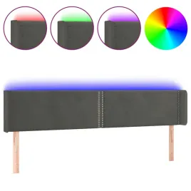 zaglowek-led-aksamitny-ciemnoszary-163x16x78-88-cm