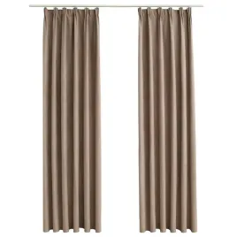 vidaxl-zaslony-zaciemniajace-z-haczykami-2-szt-taupe-140x175-cm