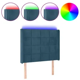 zaglowek-led-aksamit-ciemnoniebieski-103x16x118-cm