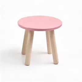 krzeselko-dzieciece-okragle-30-cm-rozowe-skandynawskie-mdf-drewniane-nogi
