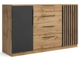 komoda-2-drzwiowa-z-szufladami-lamelami-160-cm-kosmo-dab-wotan-czarny