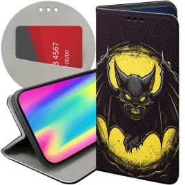 etui-z-klapka-do-realme-note-60-c63-wzory-nietoperz-bat-futeral-pokrowiec