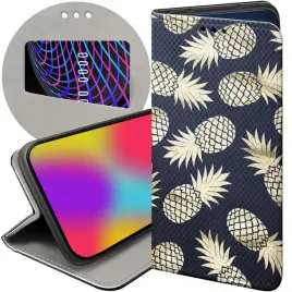 etui-z-klapka-do-realme-note-60-c63-wzory-ananas-owoce-egzotyczne-futeral